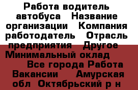 Работа водитель автобуса › Название организации ­ Компания-работодатель › Отрасль предприятия ­ Другое › Минимальный оклад ­ 45 000 - Все города Работа » Вакансии   . Амурская обл.,Октябрьский р-н